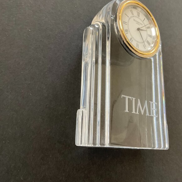 WATERFORD Clock Engraved with TIME on it.  EUC - Picture 3 of 5